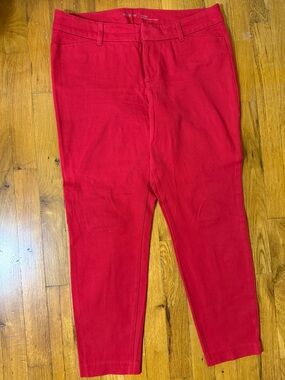 Old Navy Women’s Pixies Red Stretch Ponte Ankle Pants